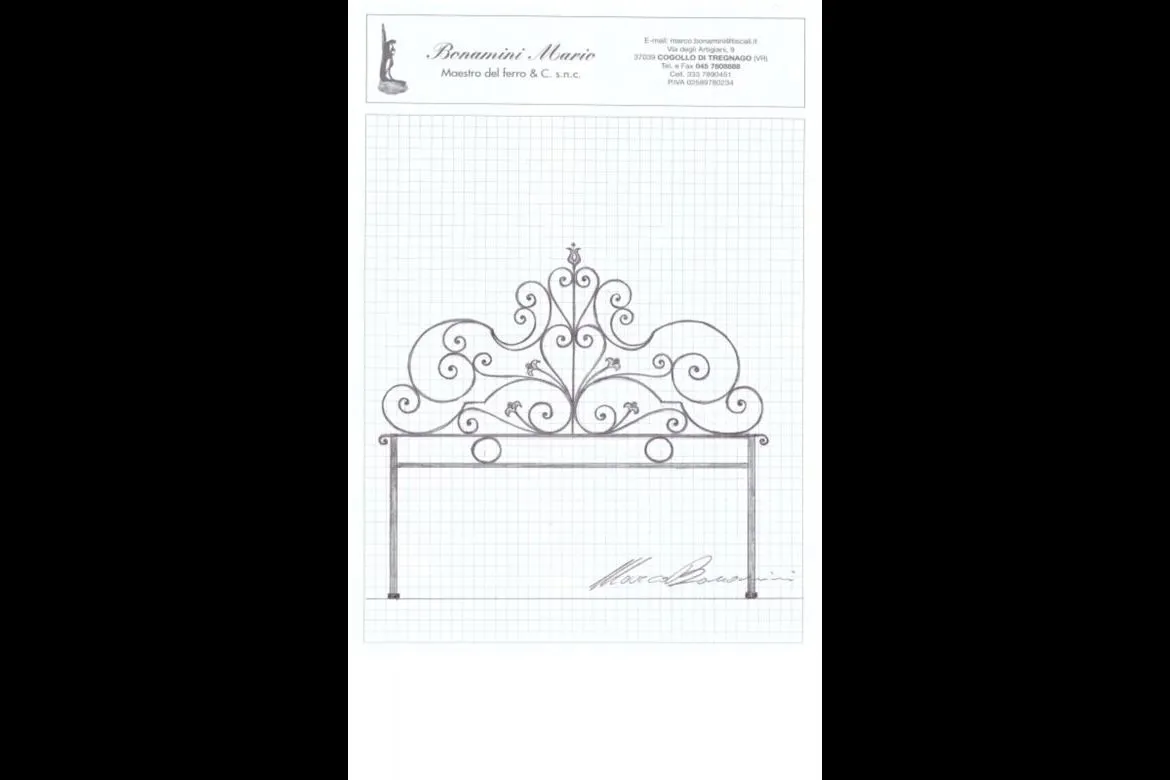 Progettazione letto in ferro