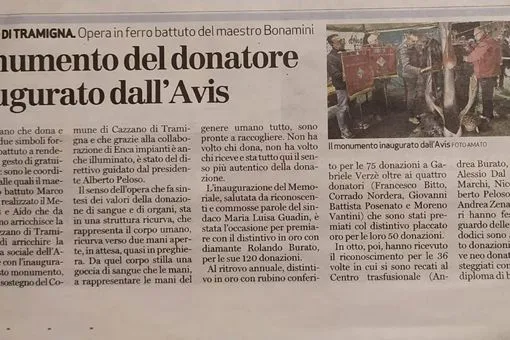 Articolo Memorial AVIS